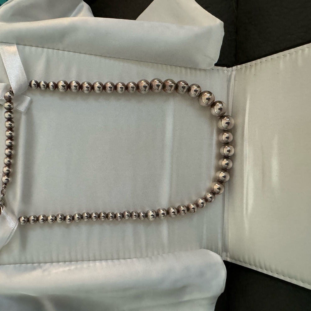 Sterling Silver Bead Necklace - Picture 3 of 6